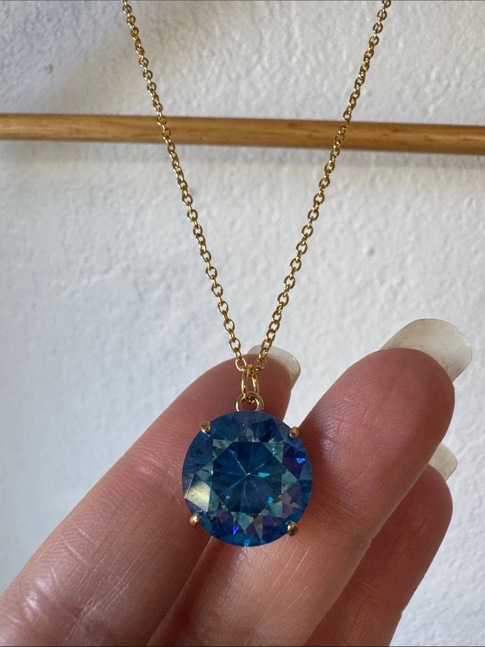 Gold Tone Large Crystal Necklace